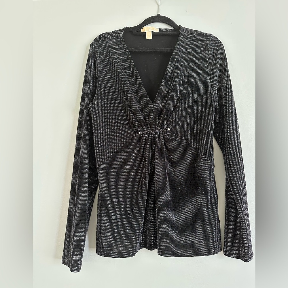 Michael Kors black and silver metallic top